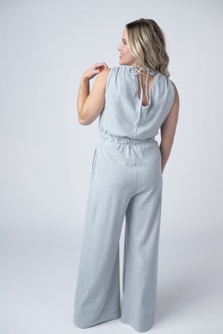 IN STOCK Kenzie Striped Jumpsuit - Grey