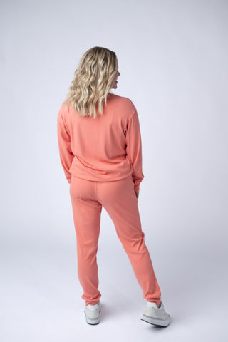 IN STOCK Corrine Ribbed Pullover Top - Coral