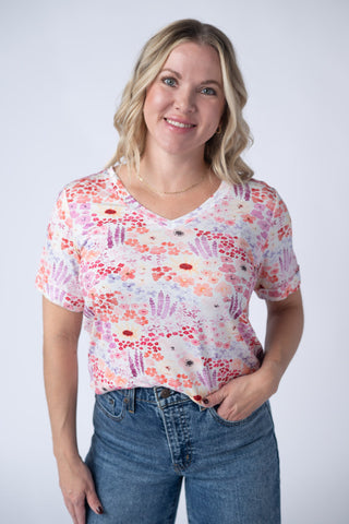 IN STOCK Sophie Tee - Coral Sunset Floral II