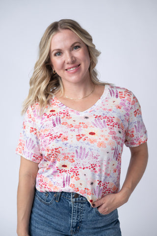 IN STOCK Sophie Tee - Coral Sunset Floral II