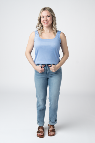 IN STOCK Rachel Ribbed Tank -  Sky Blue