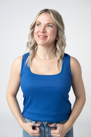 IN STOCK Rachel Ribbed Tank - Royal Blue