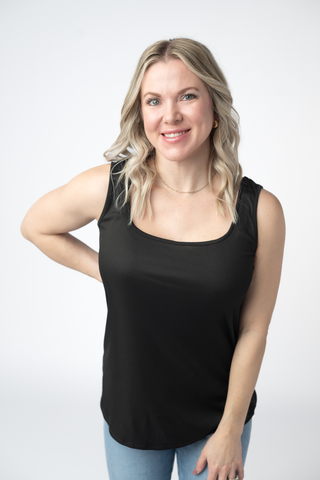 IN STOCK Rachel Ribbed Tank - Black