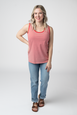 IN STOCK Micro Striped Tank - Red