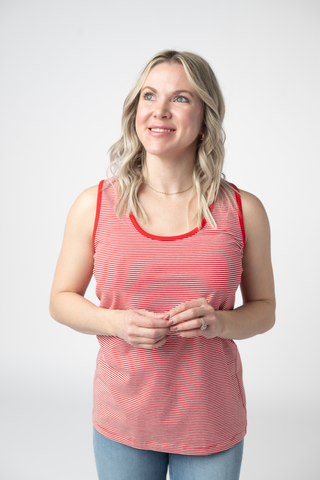 IN STOCK Micro Striped Tank - Red