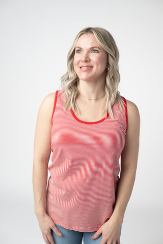 IN STOCK Micro Striped Tank - Red