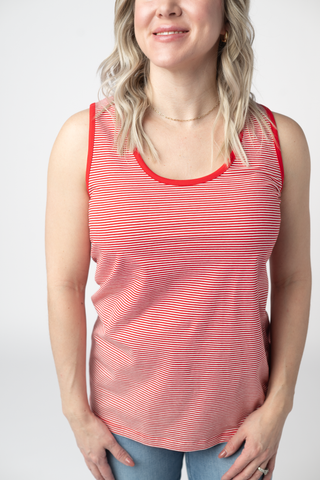 IN STOCK Micro Striped Tank - Red