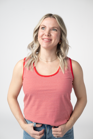 IN STOCK Micro Striped Tank - Red
