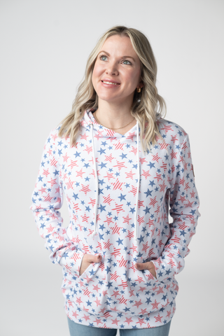 IN STOCK Hailey Pullover Hoodie - American Stars and Stripes