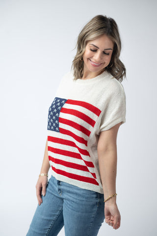 IN STOCK American Flag Open Knit Top