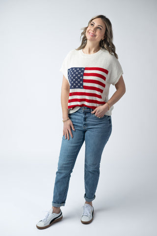 IN STOCK American Flag Open Knit Top