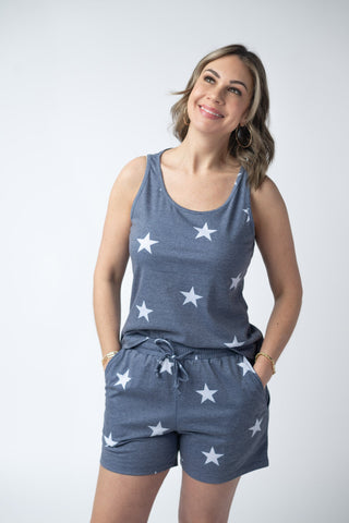 IN STOCK Faded Navy Stars Tank Crew Neck