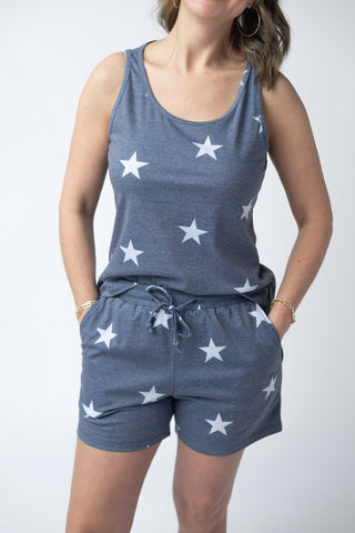 IN STOCK Faded Navy Stars Tank Crew Neck