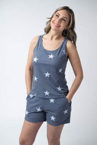 IN STOCK Faded Navy Stars Tank Crew Neck