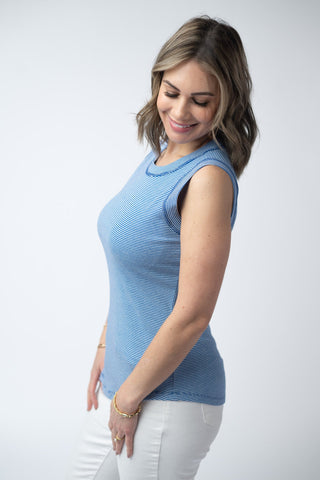 IN STOCK Morgan Micro Striped Tank - Blue
