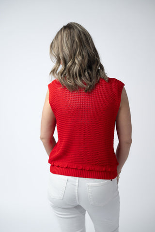 IN STOCK Amaya Open Knit Top - Red
