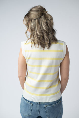 IN STOCK Lucy Striped Button Tank - Yellow