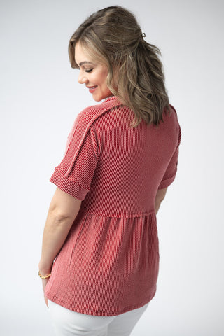 IN STOCK Juliette Button Top - Red