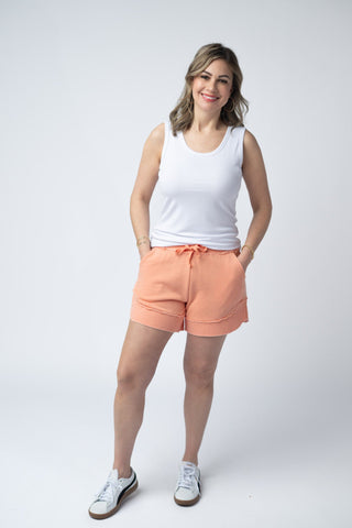 IN STOCK French Terry Stevie Shorts - Spring Peach