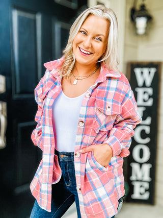 Shake It Up Plaid Button Up Shacket