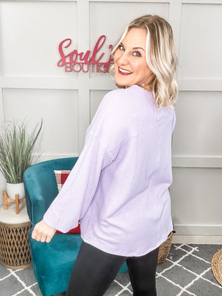 Good Things Are Coming V-Neck Top in Lavender