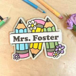 MADE TO ORDER Personalized Teacher Pencil Freshie