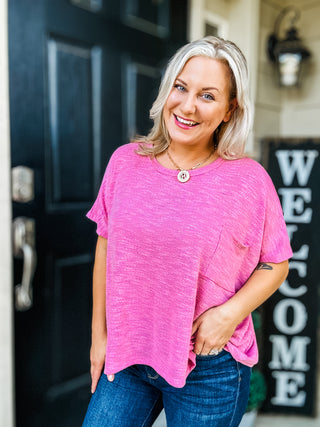 Let Light be Light Drop Shoulder Oversized Tee in Light Rose