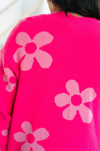 Enough Anyways Floral Cardigan in Pink II