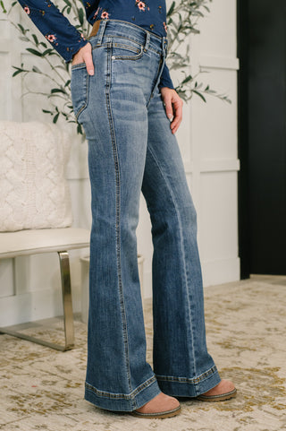 Judy Blue Eva High Waist Flare Tummy Control Double Button WB