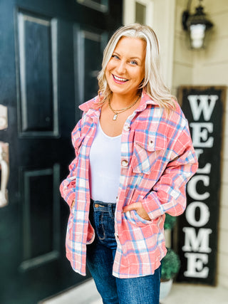 Shake It Up Plaid Button Up Shacket