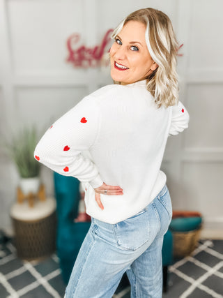 Heart On Your Sleeve Embroidered Sweater