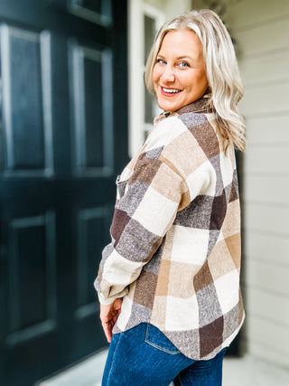 Coffee Date Plaid Button Up Shacket