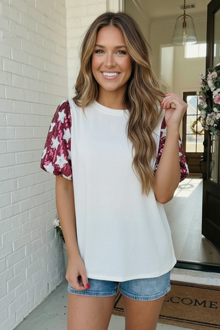 Star Power Sequin Sleeve Top