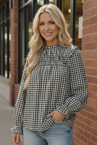 Wildwood Check White Smock