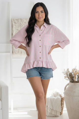 Pretty Please Pink Peplum Blouse