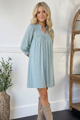 Bluebell Breeze Notch Neck Dress