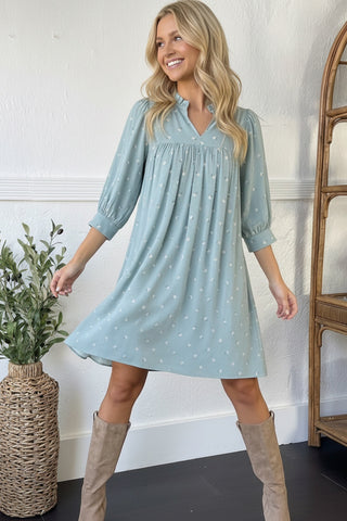 Bluebell Breeze Notch Neck Dress