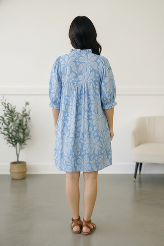 Garden at the Harbor Blue Dress