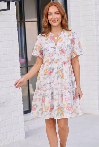 Blooming Beautifully Floral Tiered Mini Dress
