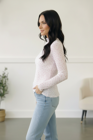 Sweetheart Whisper Mesh Top