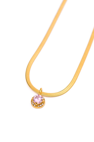 Here to Shine Gold Plated Necklace in Pink II