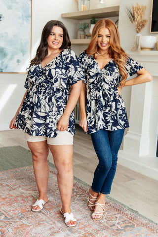 In Contrast Floral V-Neck Top II