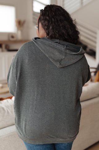 Hold Thought Rib Knit Hoodie II