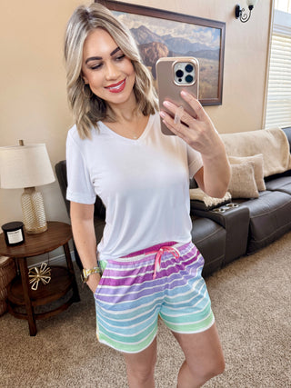 IN STOCK Jamie Shorts - Rainbow Stripes
