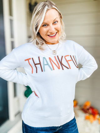 THANKFUL Cozy Long Sleeve Knit Top