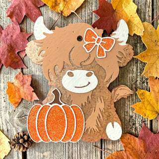 MADE TO ORDER Pumpkin Patch Cow Freshie