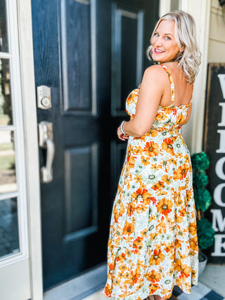 Cutie Patootie Tiered Skirt and Top Set in Orange