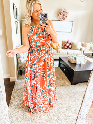 Humming Along Cutout Dress in Coral