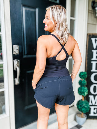 Raising Heart Rate Cutout Runsie In Black