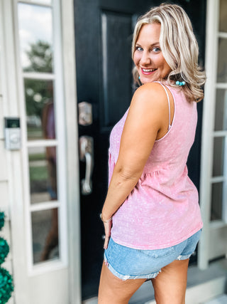 Never Second Best V-Neck Blouse in Peach